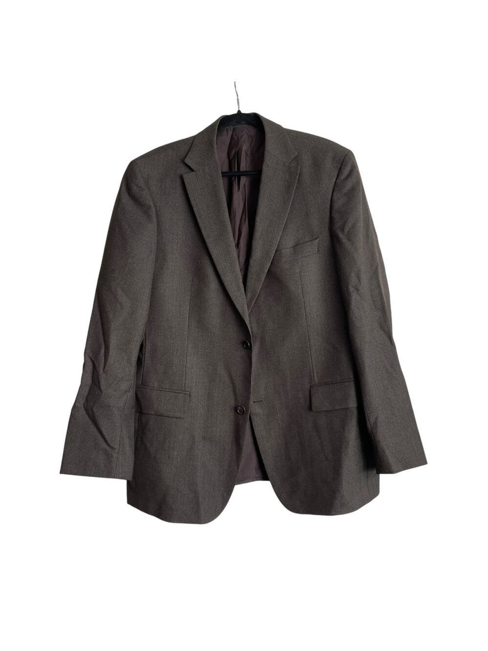 HUGO BOSS Men’s Wool Houndstooth Pattern Paolini Blazer Jacket Brown 42R